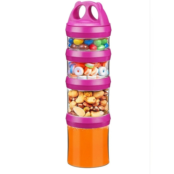 SELEWARE Stackable Snack Jars Twist Lock Stackable Containers Set Food Storage - Picture 1 of 8